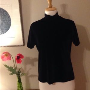 Velvet mock turtleneck top